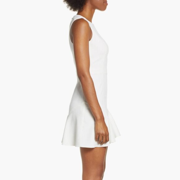 Adelyn Rae Janessa Flounce Dress White Sleeveless Midi Medium NWT - Picture 2 of 9